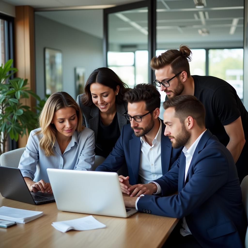 Law Firm Team Collaborating on Legal CRM Software