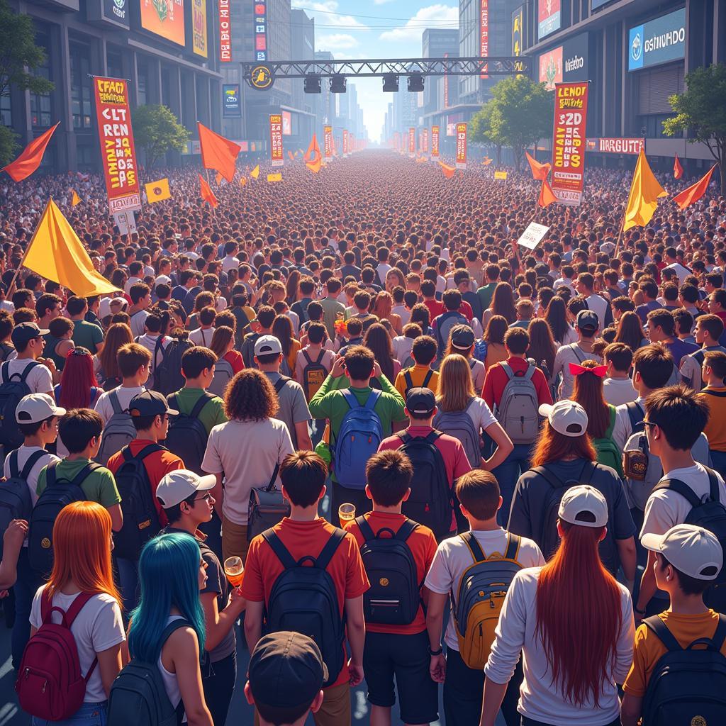 Massive gathering of League of Legends players