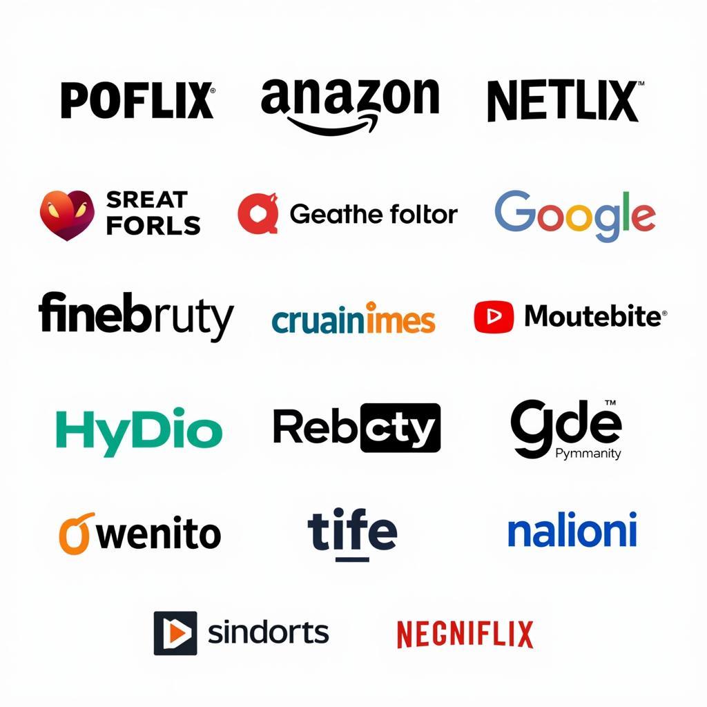 Logos of popular streaming services