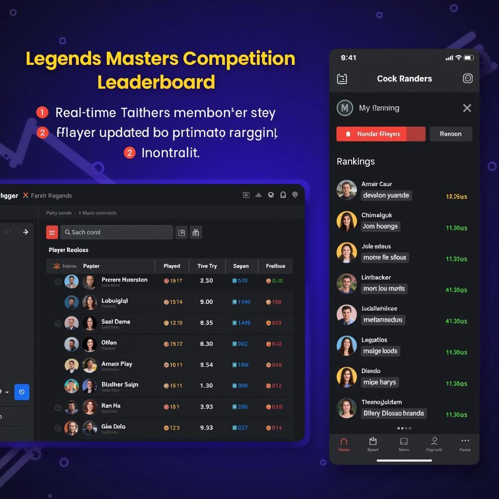 Legends Masters Competition Leaderboard Interface