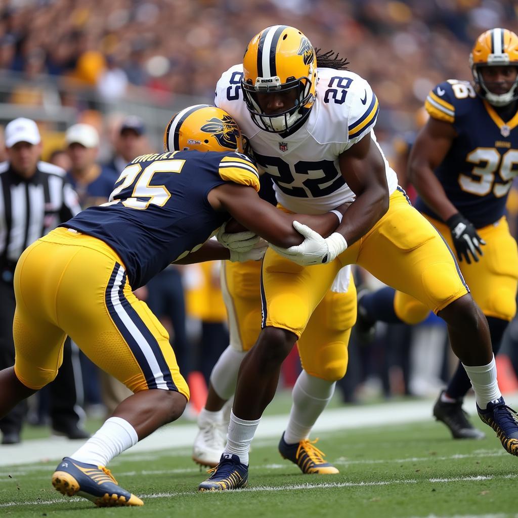 Leonard Fournette Trucking Through Defenders in Madden 24