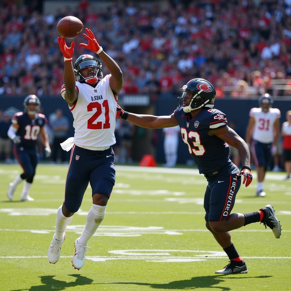 Leotis Trey Palmer catching a pass during a game