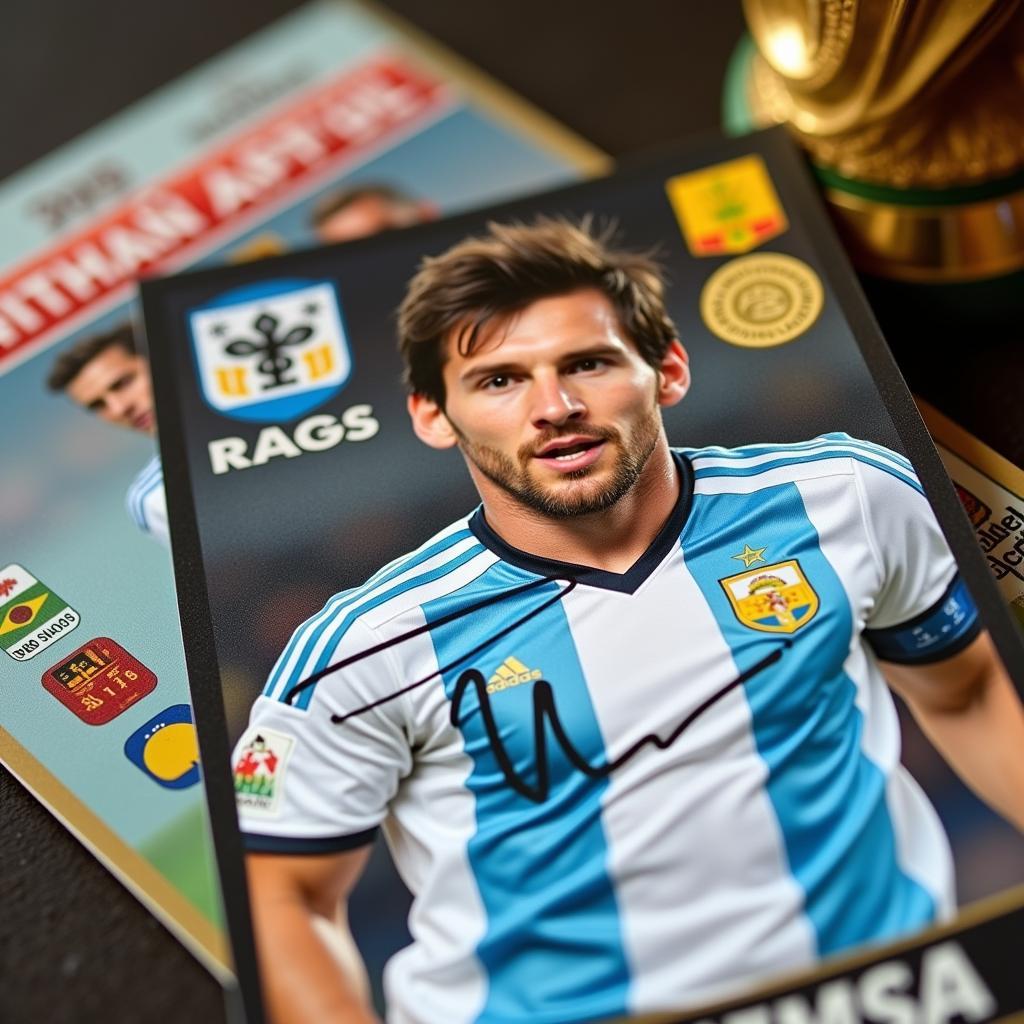 Lionel Messi Signed Card World Cup