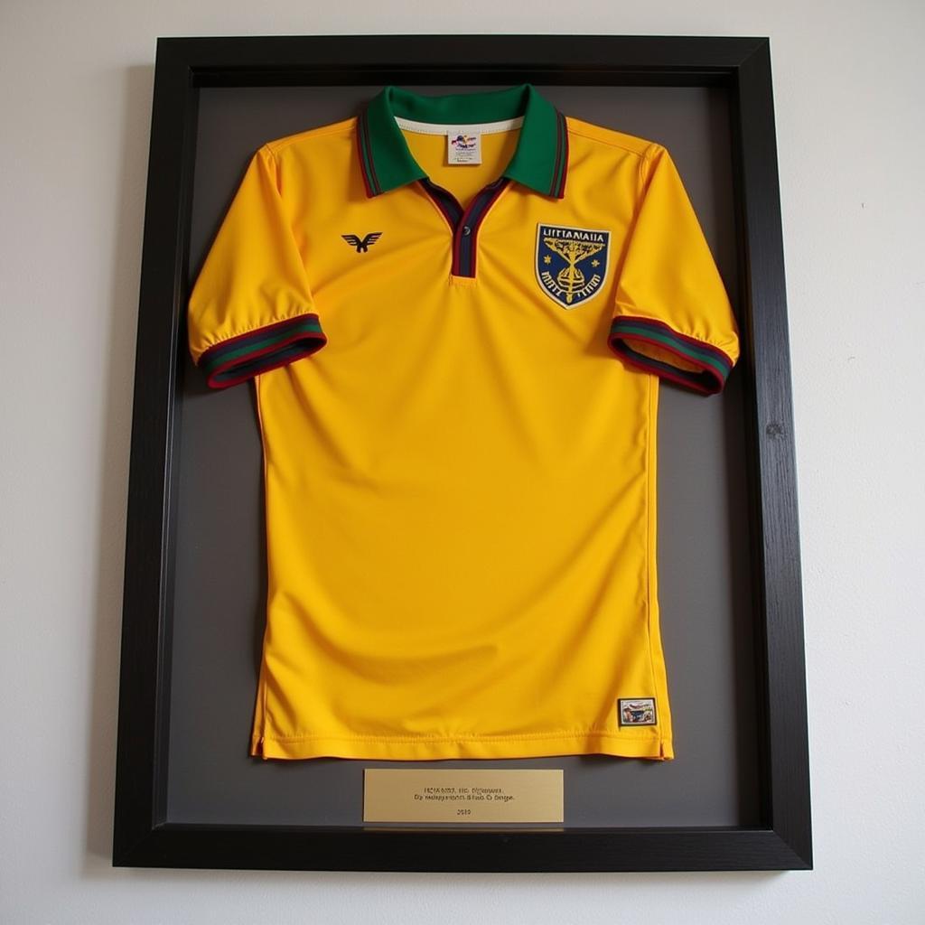 A vintage Lithuania football jersey from a memorable match.