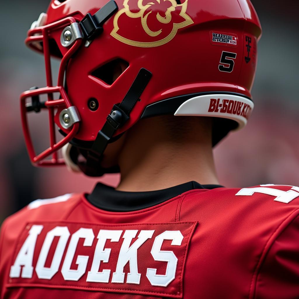 Close-up Details of New Mexico Lobos Football Uniforms