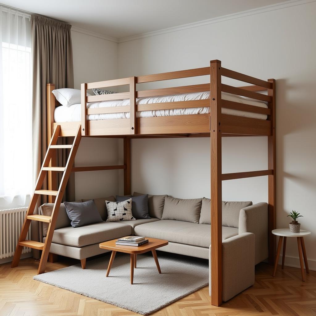 Modern Loft Bed in a Studio Apartment