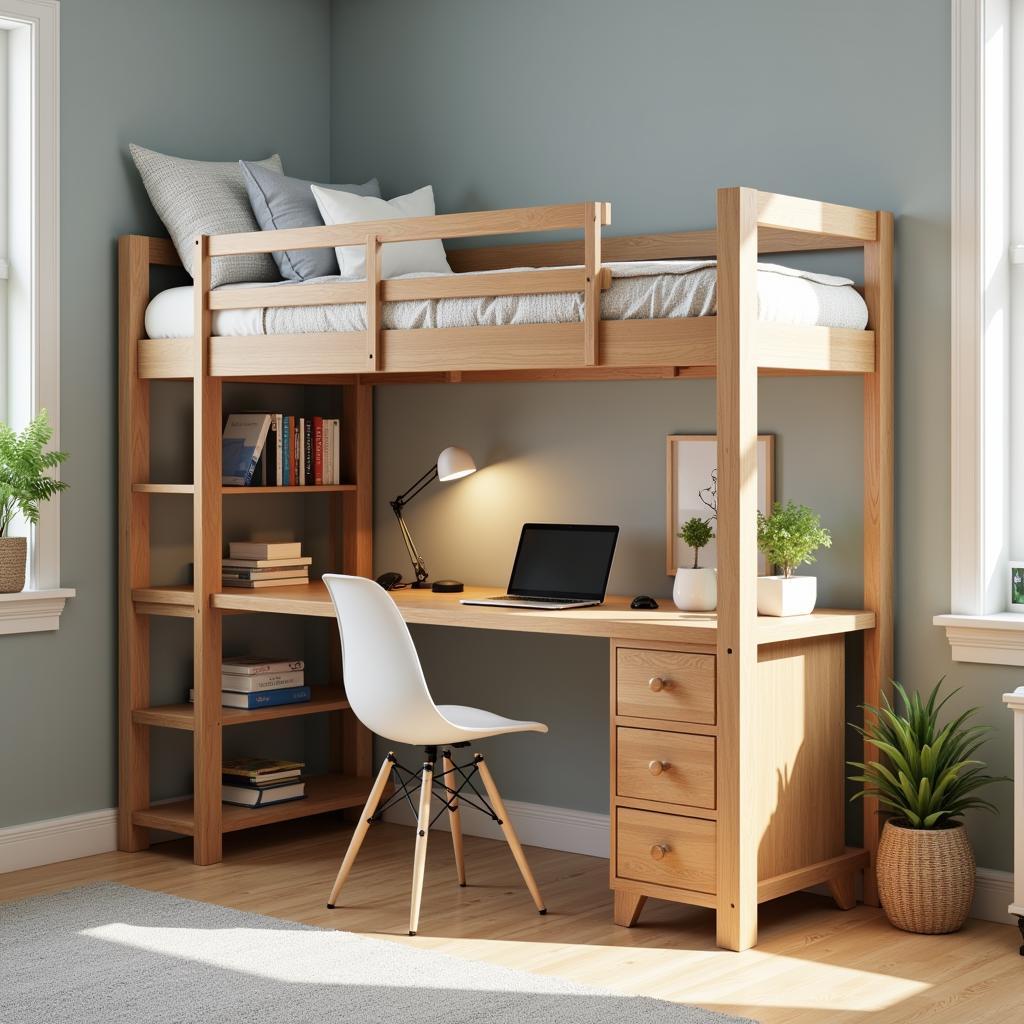 Loft Bed with Study Area Underneath