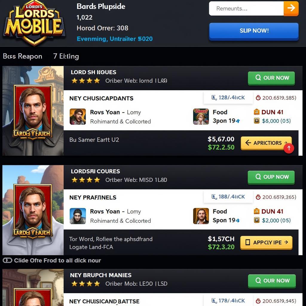 Lords Mobile account marketplace