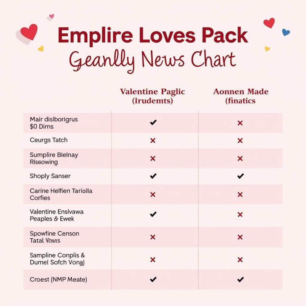 Lovers Pack Comparison Chart