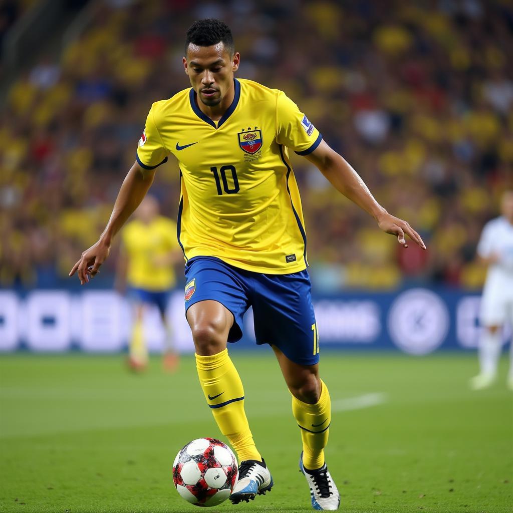 Luis Zárate in action for Ecuador