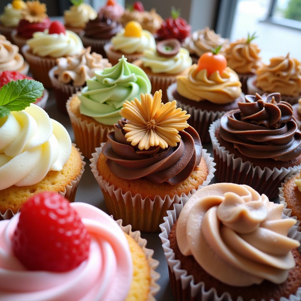 Assortment of L'usine cupcake flavors