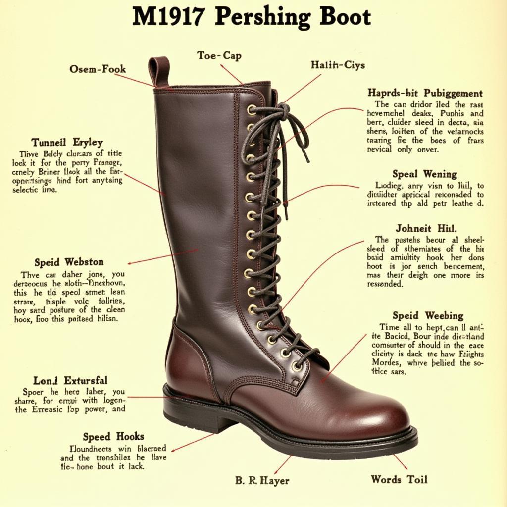 Close-up view of the M1917 Pershing boot