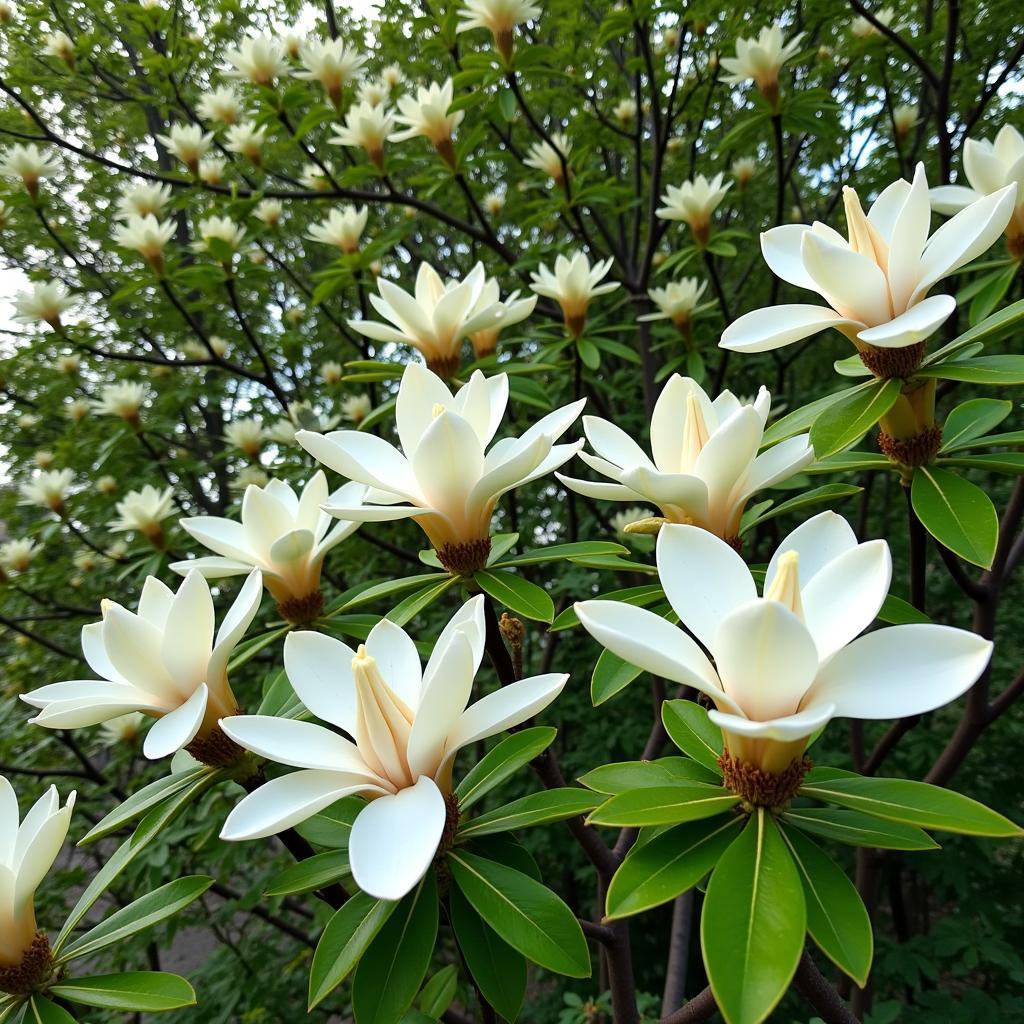 Magnolia Tree in Full Bloom