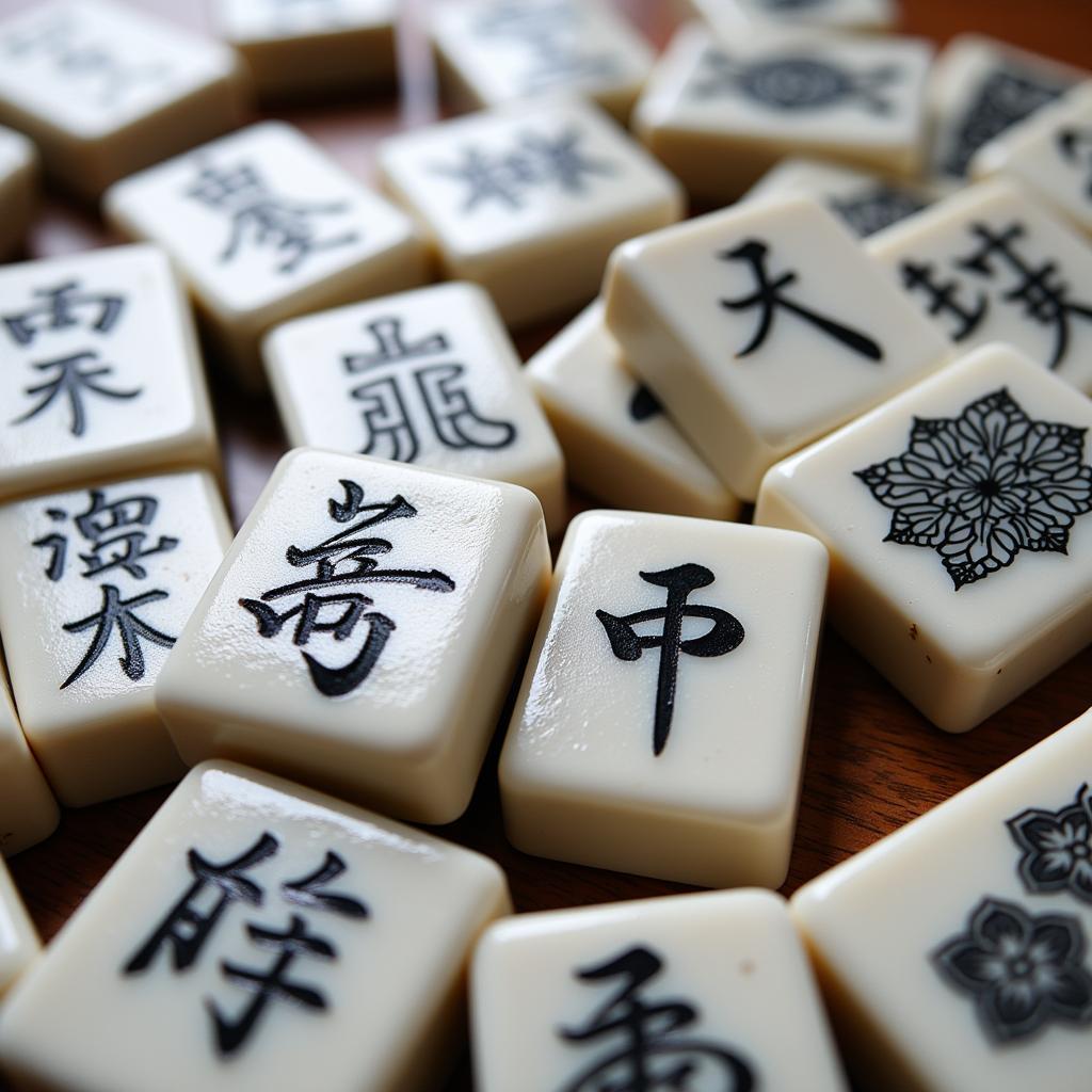 Mahjong Black and White Tiles