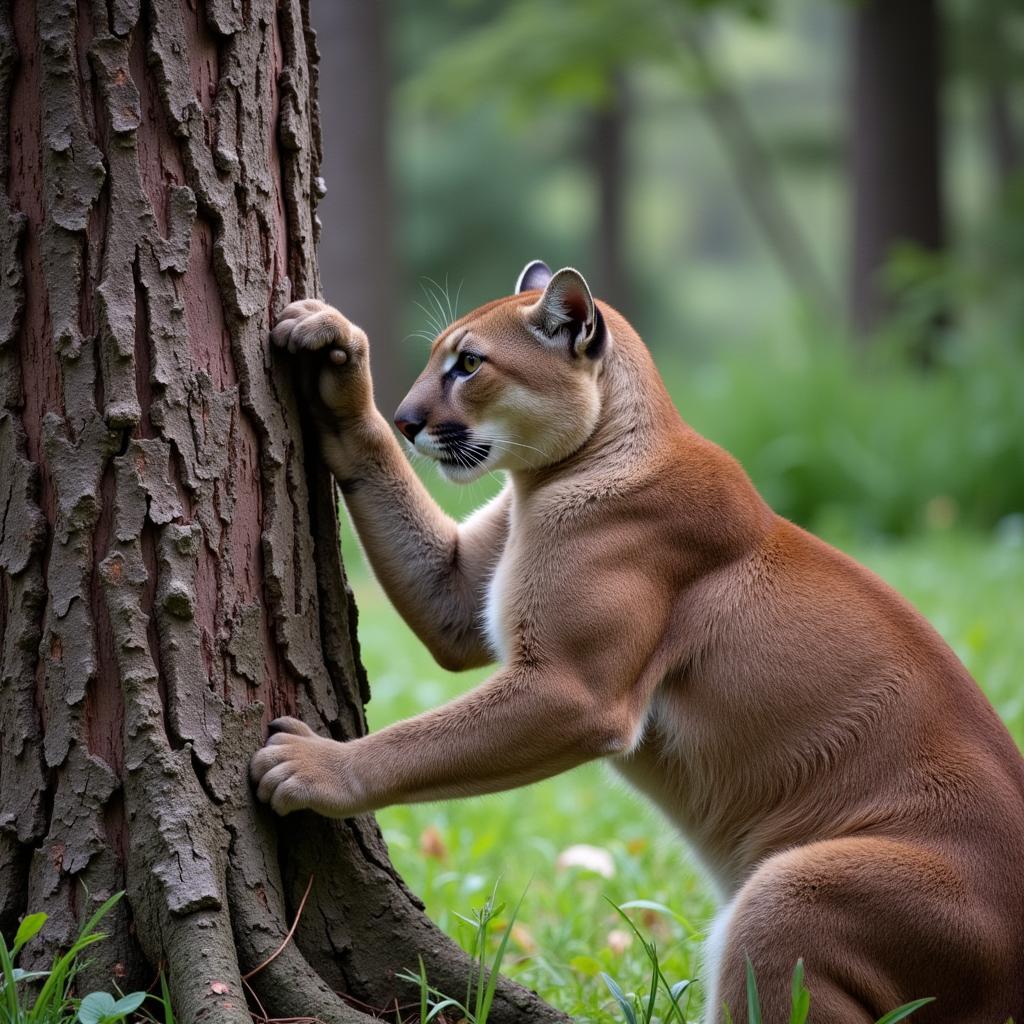 Male Cougar Scent Marking