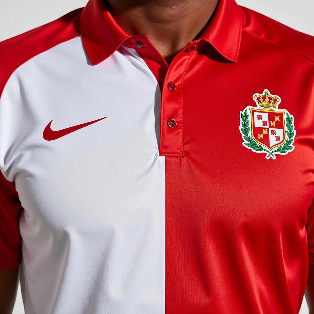 Malta national football kit in traditional red and white