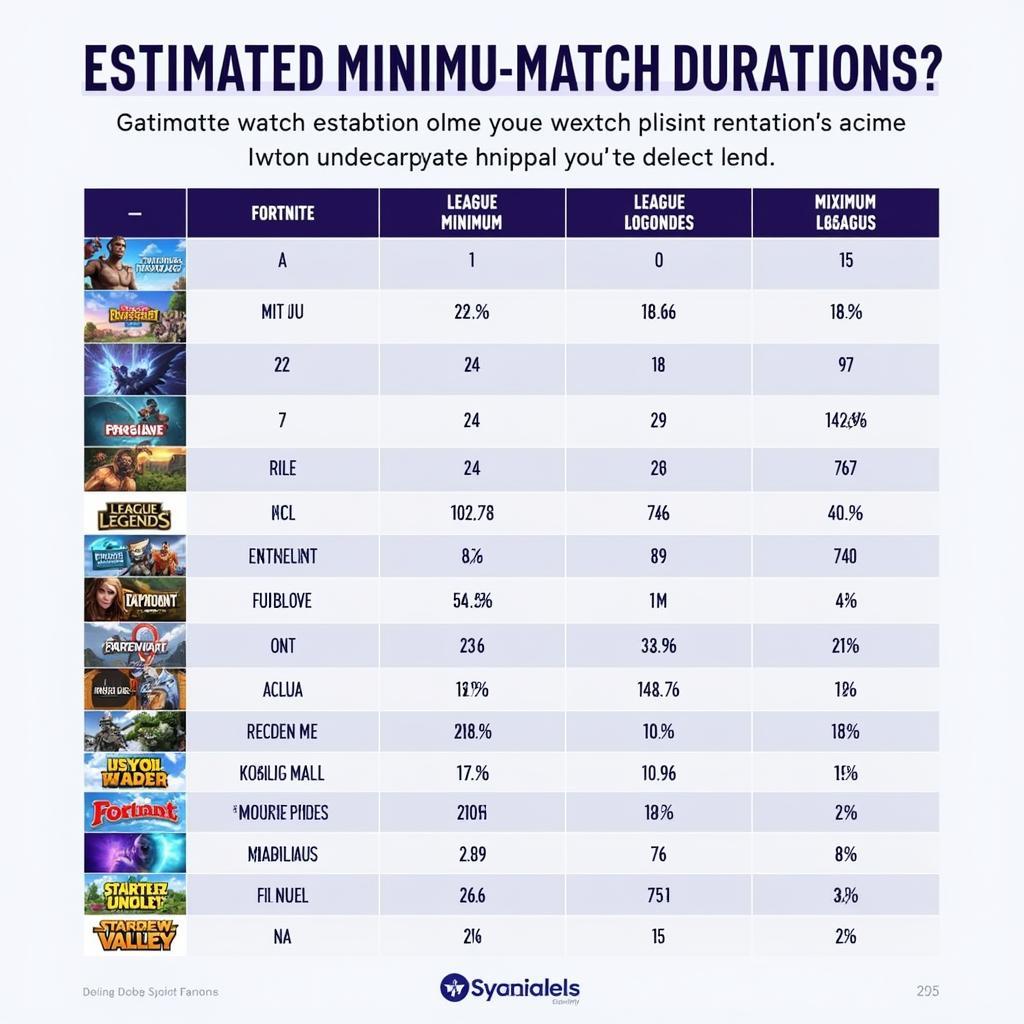 Match duration comparison: Popular games