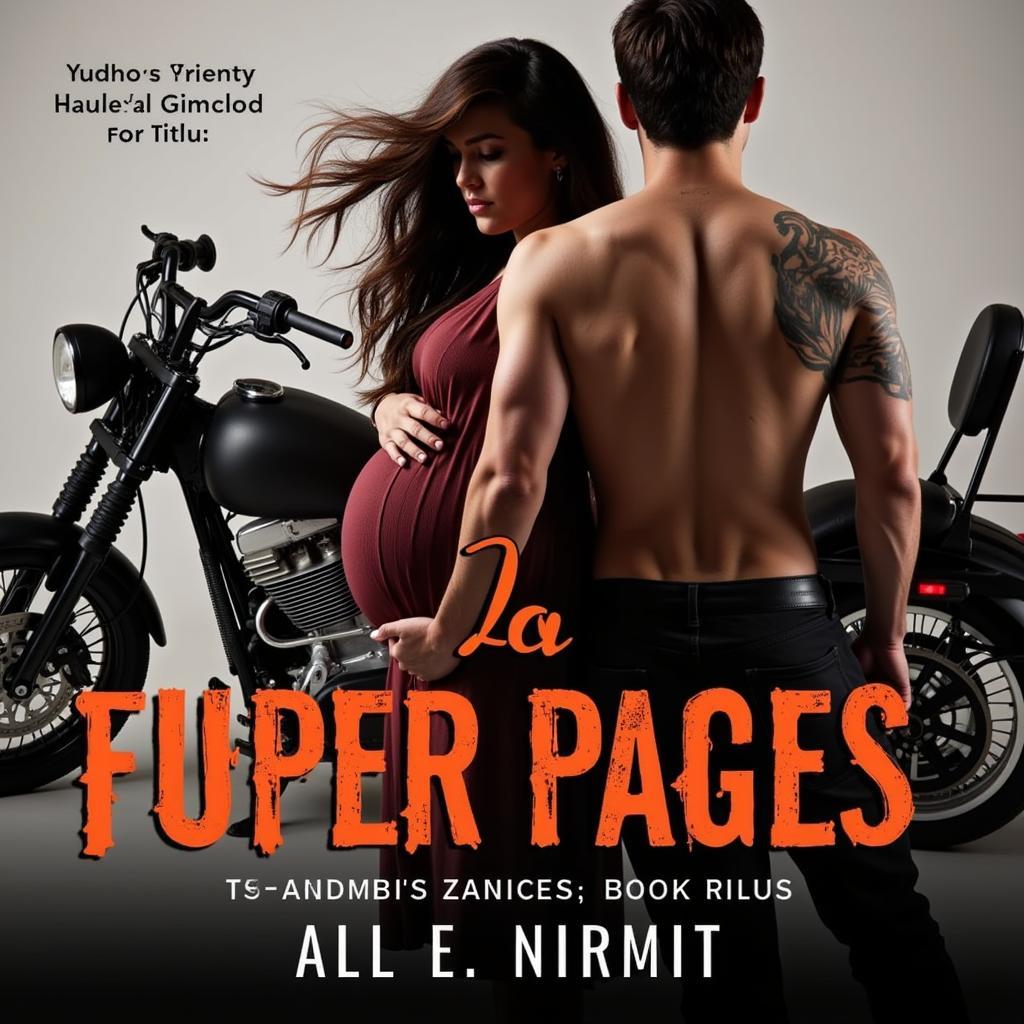 Book cover featuring a pregnant woman and a biker