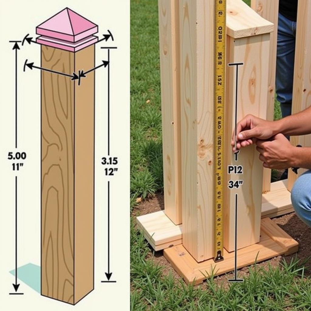 Measuring a Fence Post for Pyramid Post Caps