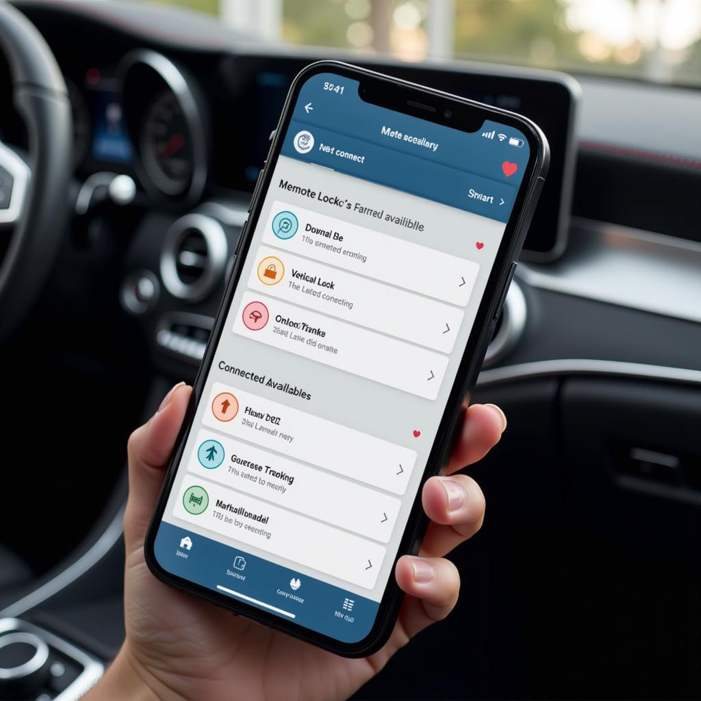 Mercedes me connect app displaying connected services