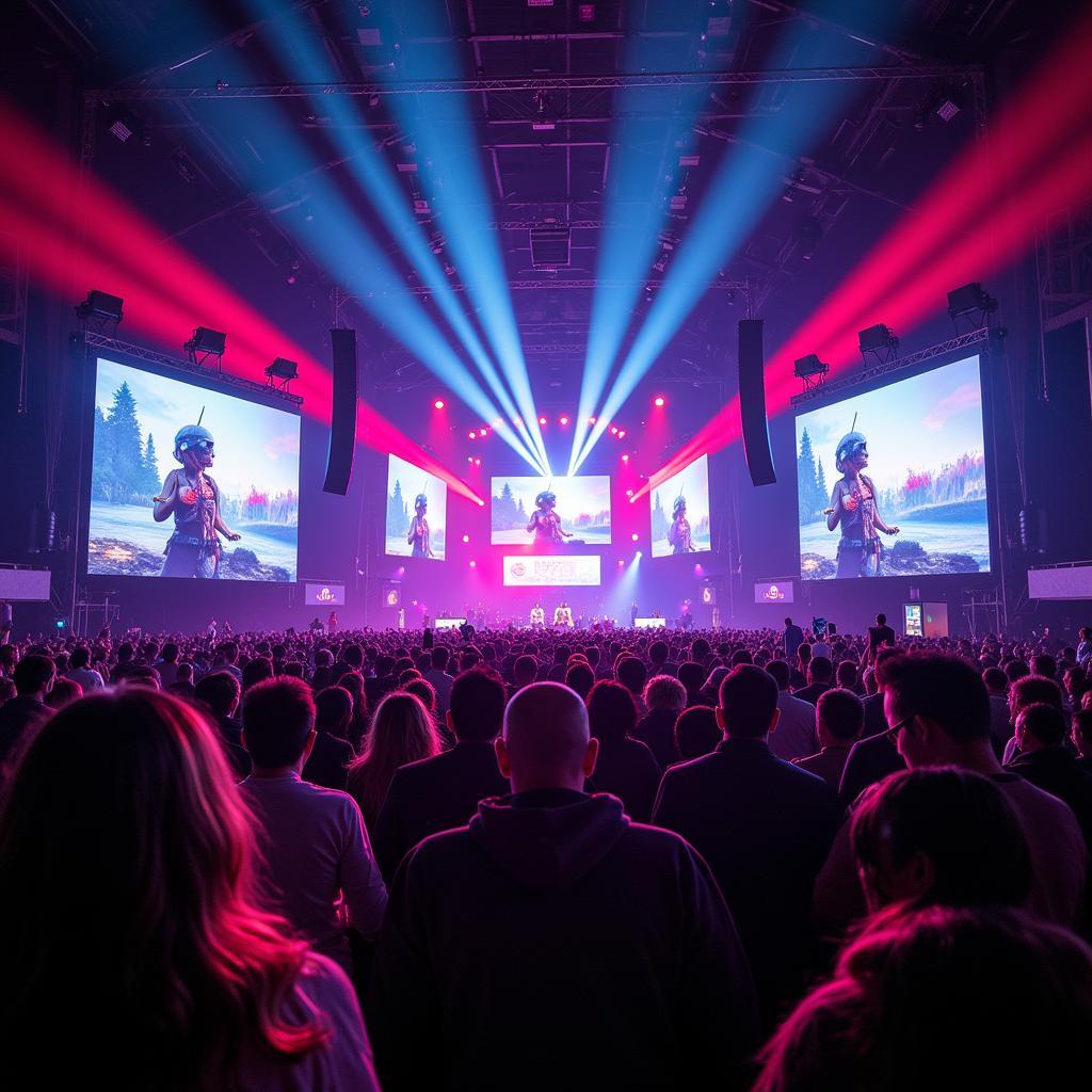 Gamers gather at the main stage of Merge Festival