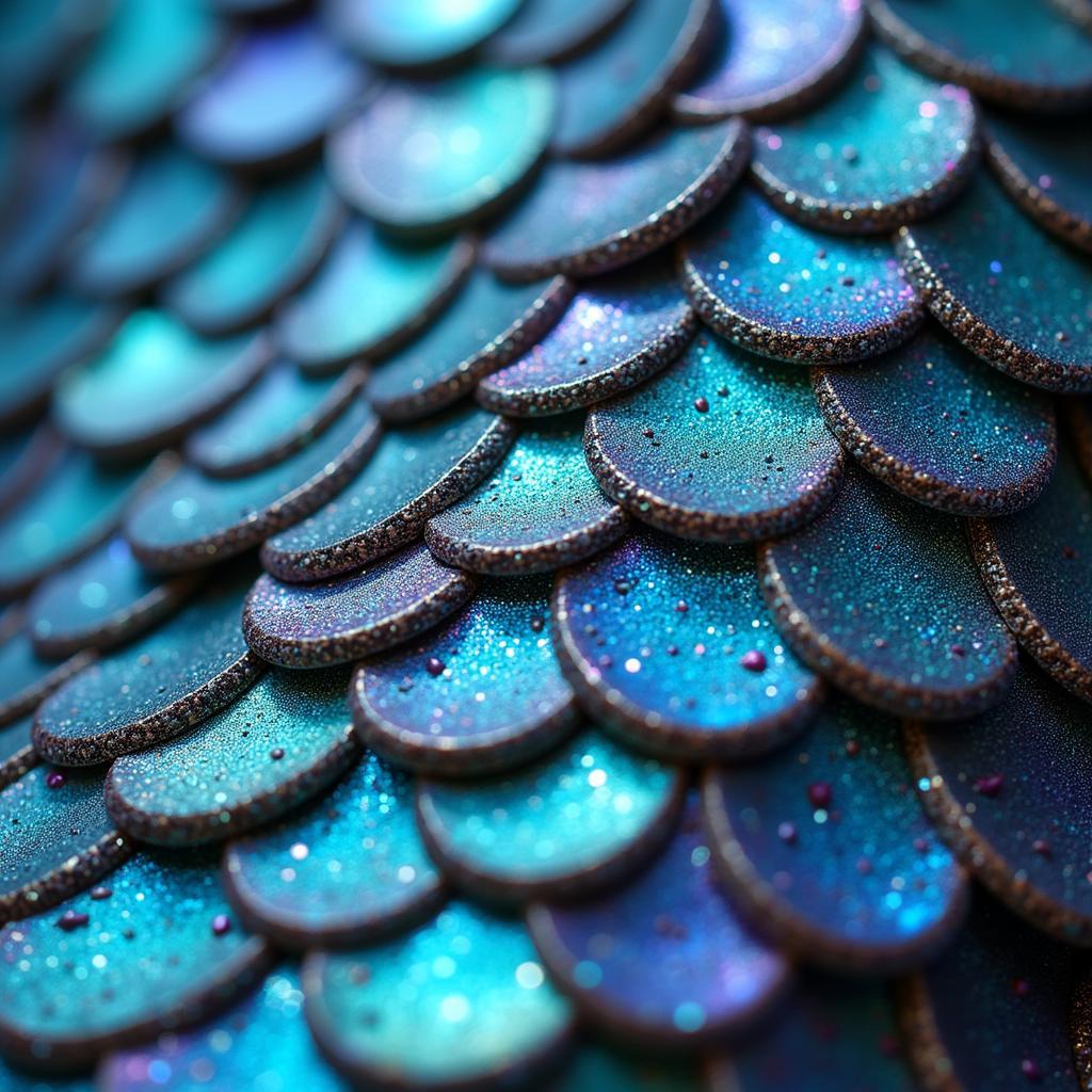 Mermaid tail scales close-up