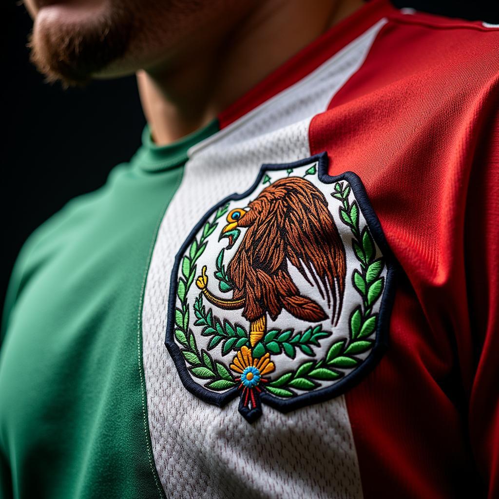 Close-up of details on a Mexico UFC jersey