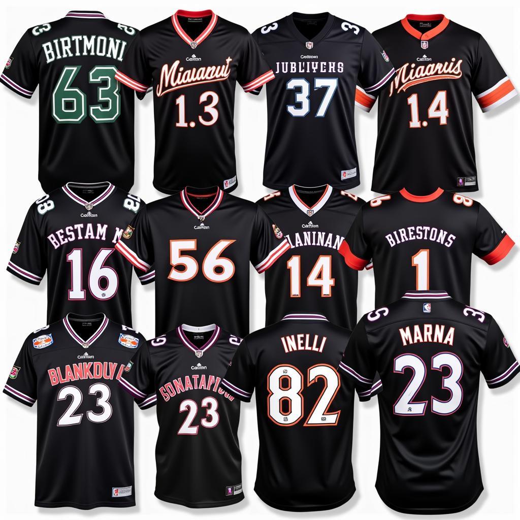 A collection of Miami Blackout Jerseys