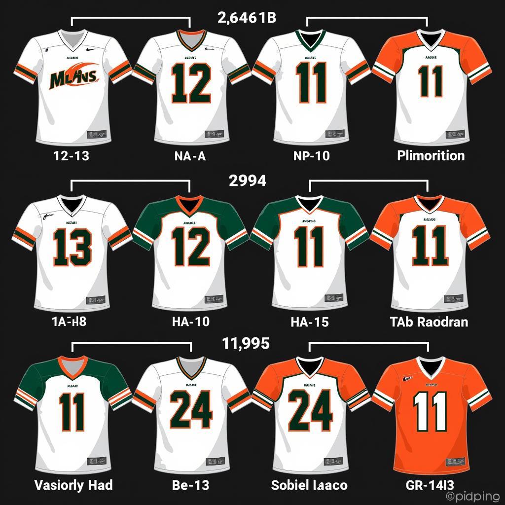 Evolution of Miami Hurricanes Jerseys