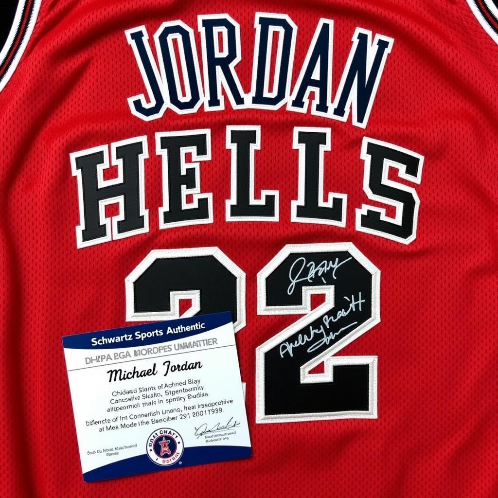 Michael Jordan signed jersey with Schwartz authentication