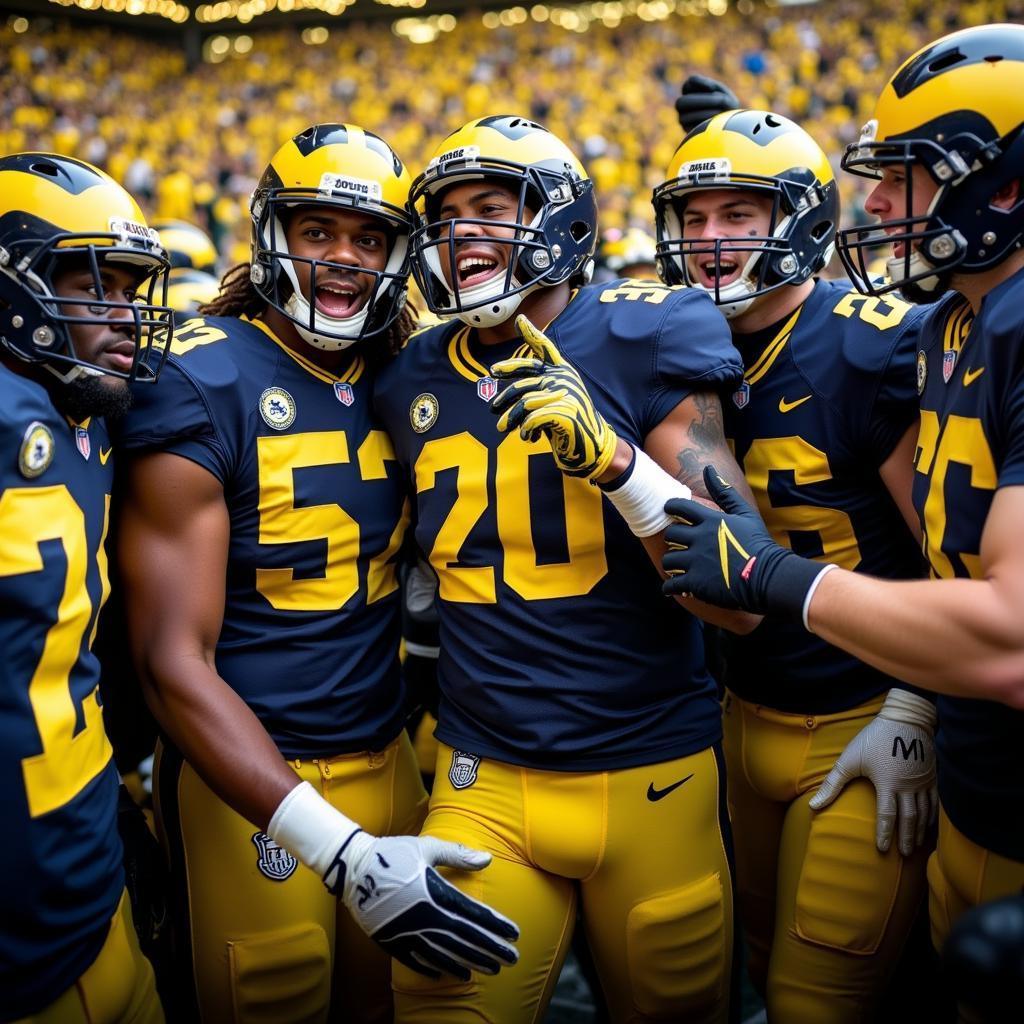 Michigan Wolverines Celebrating Victory