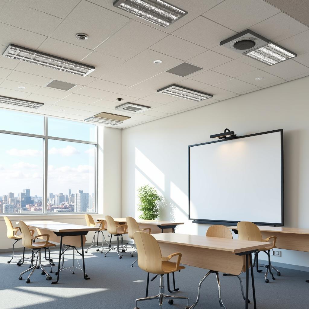 Mineral Fiber Ceiling Tiles in a Classroom Setting