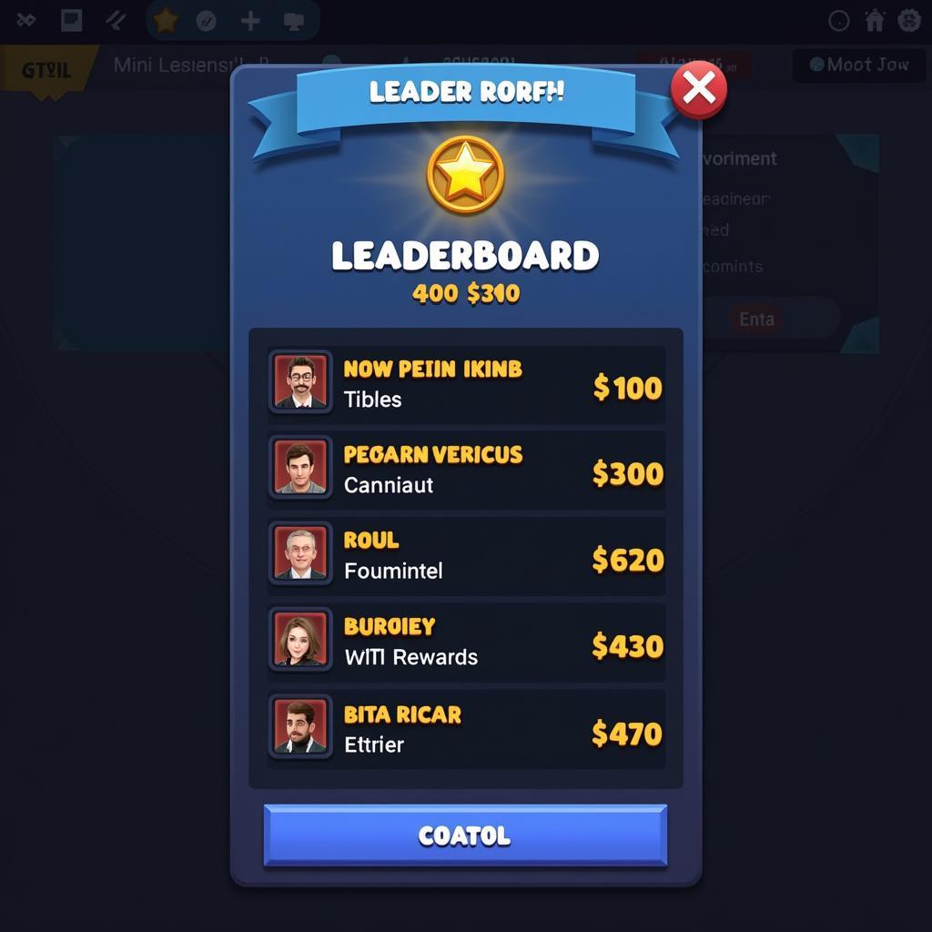 Time-limited event leaderboard