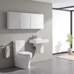 Sleek Bathroom Wall Cabinet with Mirror Doors