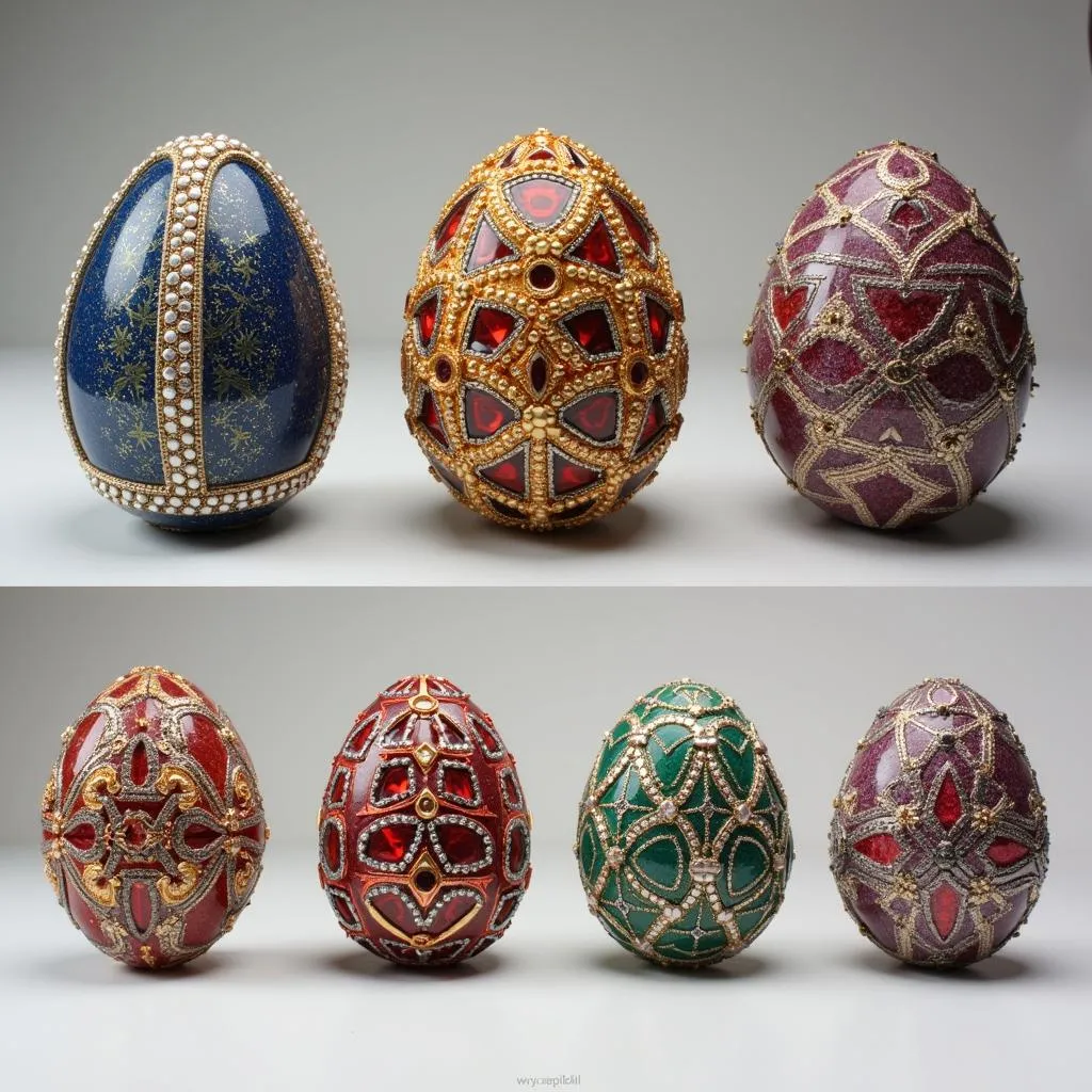 Modern bejeweled egg art