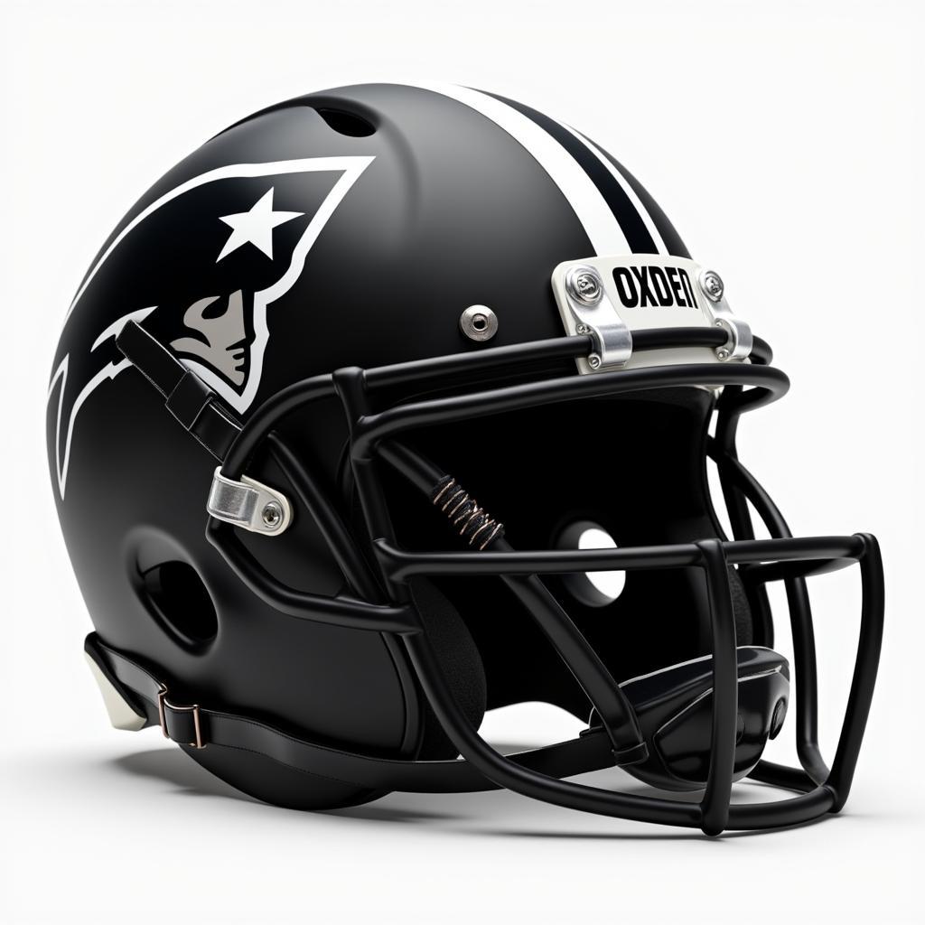 Modern Black and White Football Helmet Design