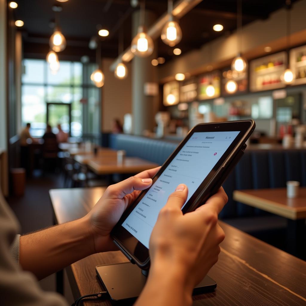 Modern Restaurant Utilizing Tablet POS System