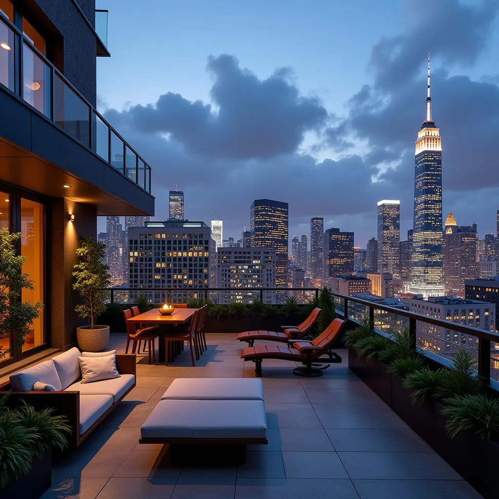 Modern Roof Floor with City View