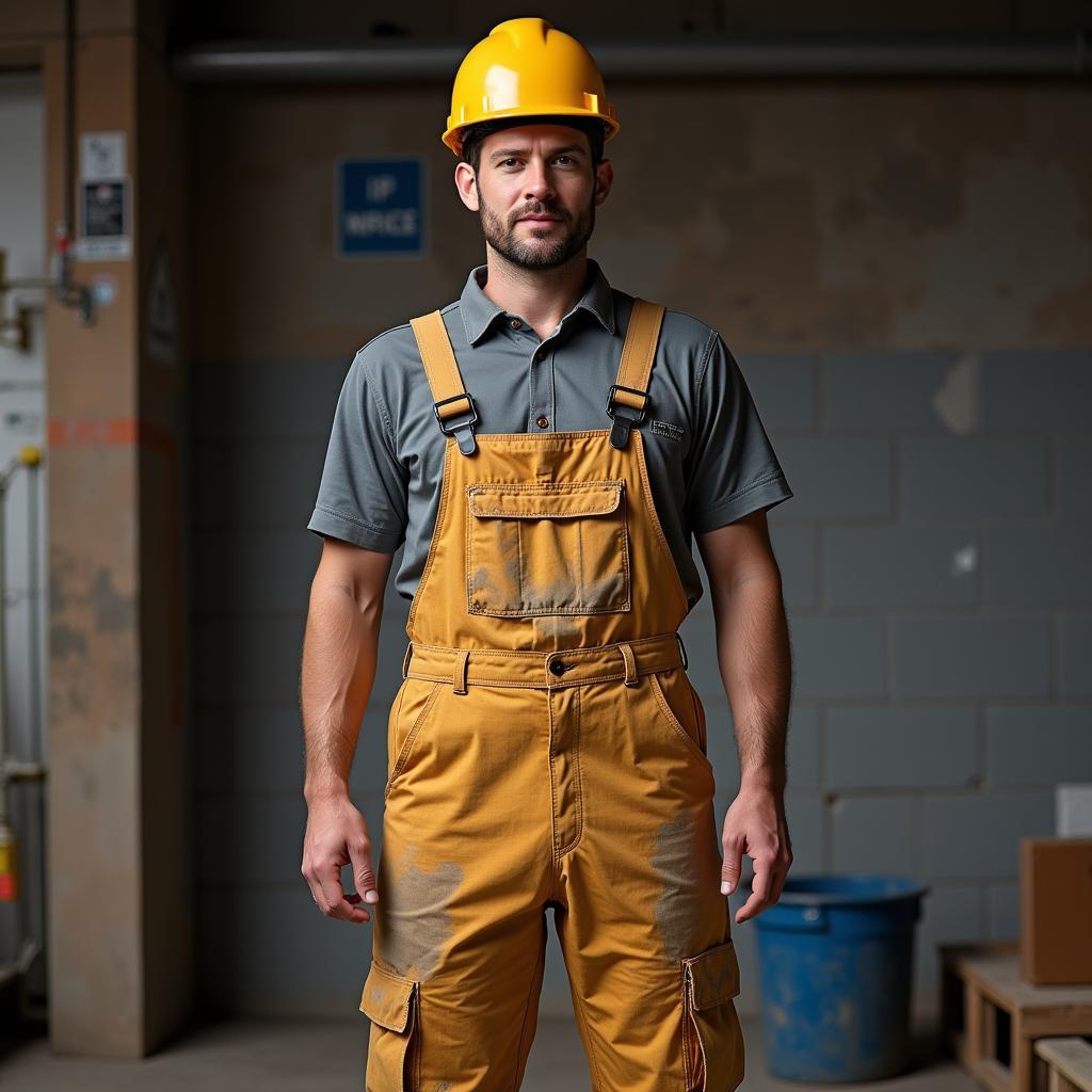 Modern Worker Wearing Illinois Overalls