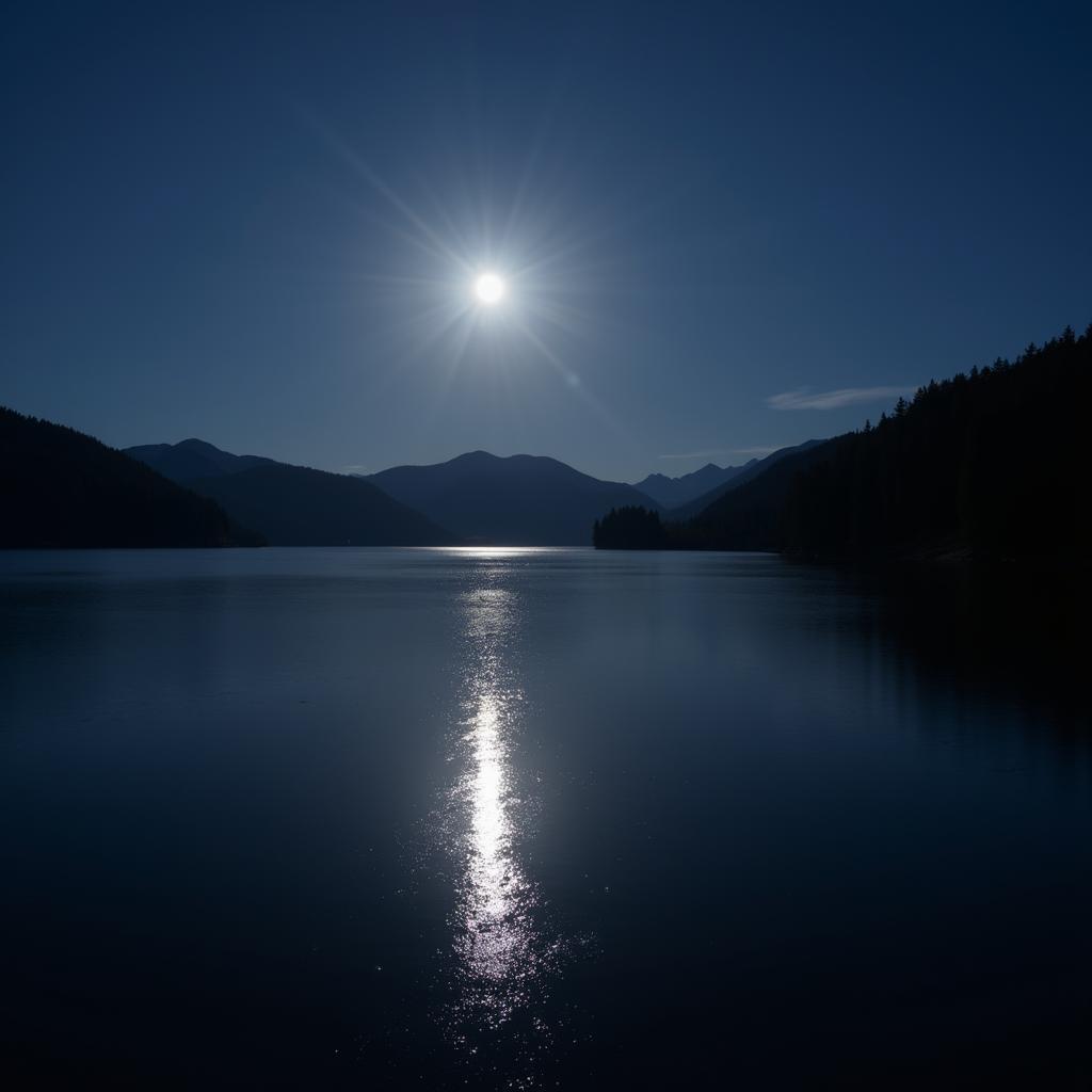 Moon's Reflection on Water