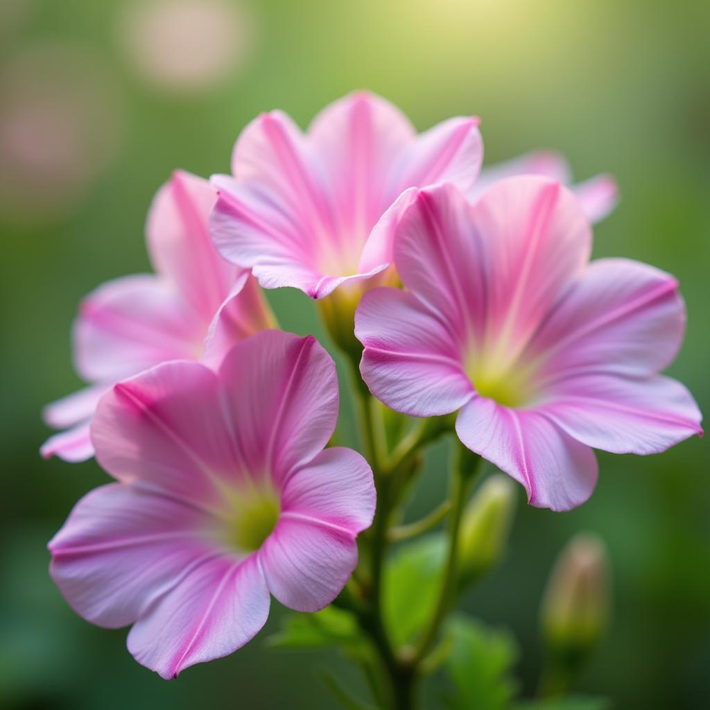 Desktop wallpaper featuring pink morning glories