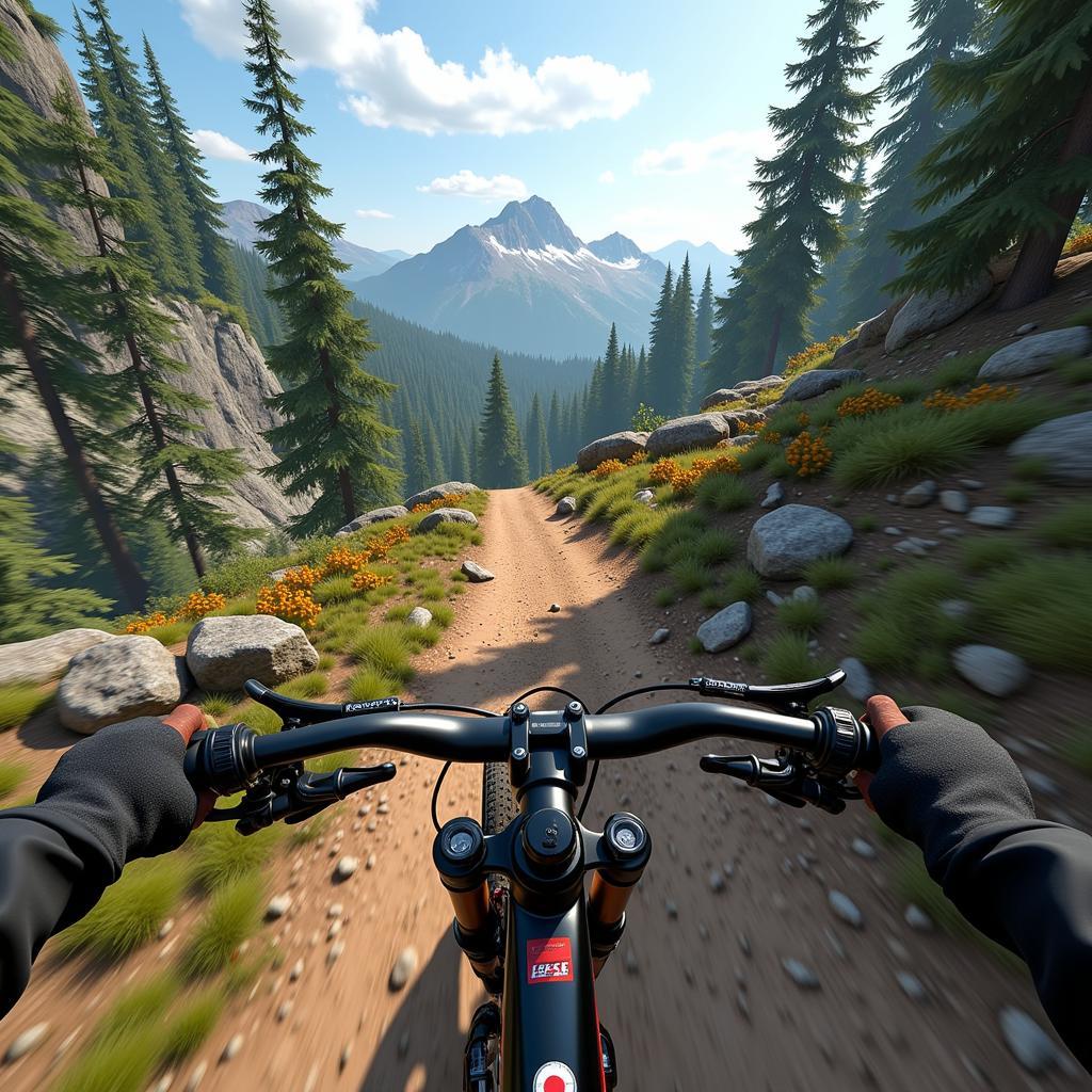 Mountain Biking Through Scenic Trails