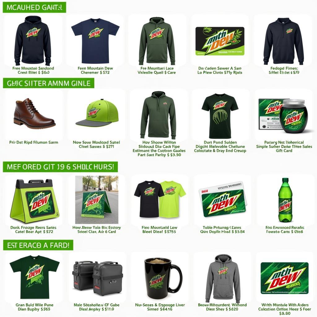 Examples of Mountain Dew Rewards