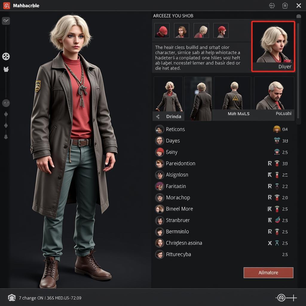 MyBoystown character creation screen