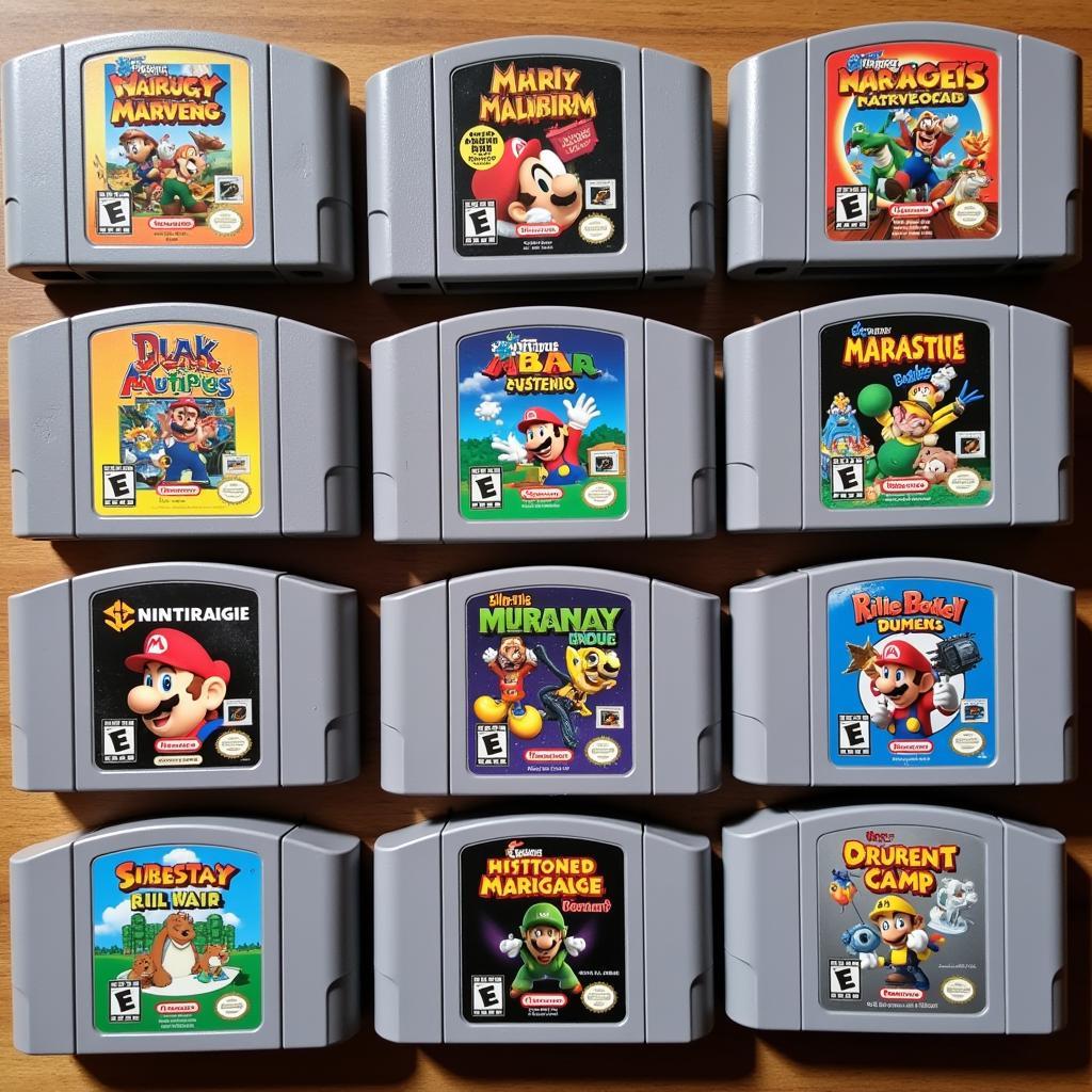 Collection of Nintendo 64 game cartridges