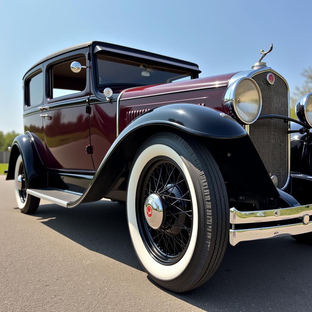 Classic Car Sporting Narrow White Wall Tires