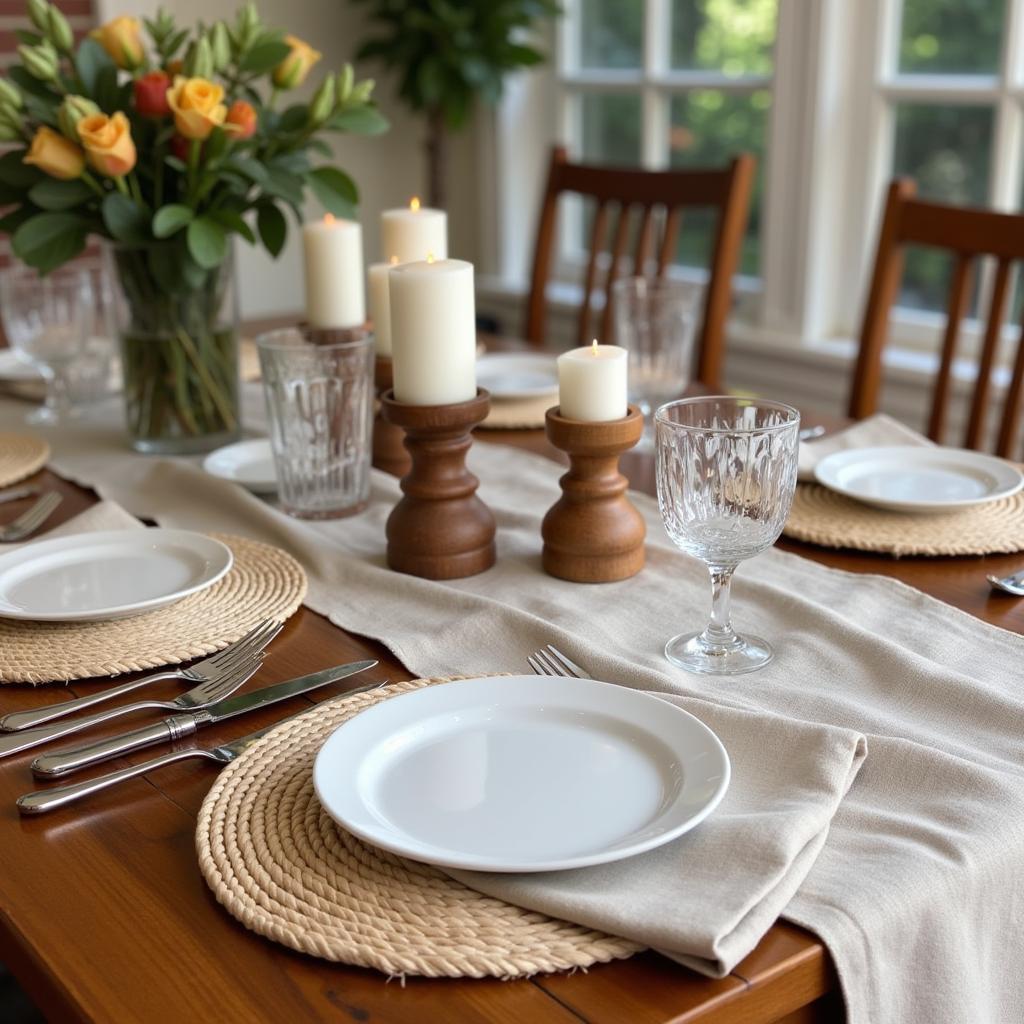 Rustic tablescape with natural textures