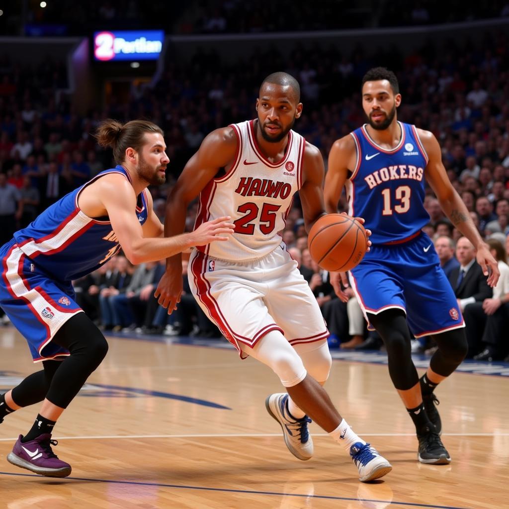 NBA Player Driving to the Basket