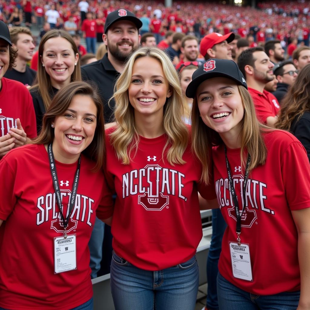 NC State Fans Sporting Homefield Apparel at a Game