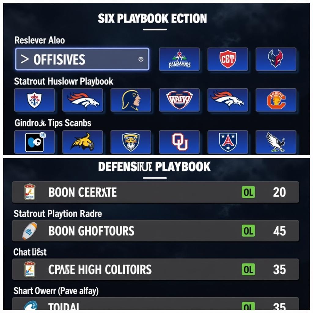 NCAA Football 25 Playbook Selection Screen